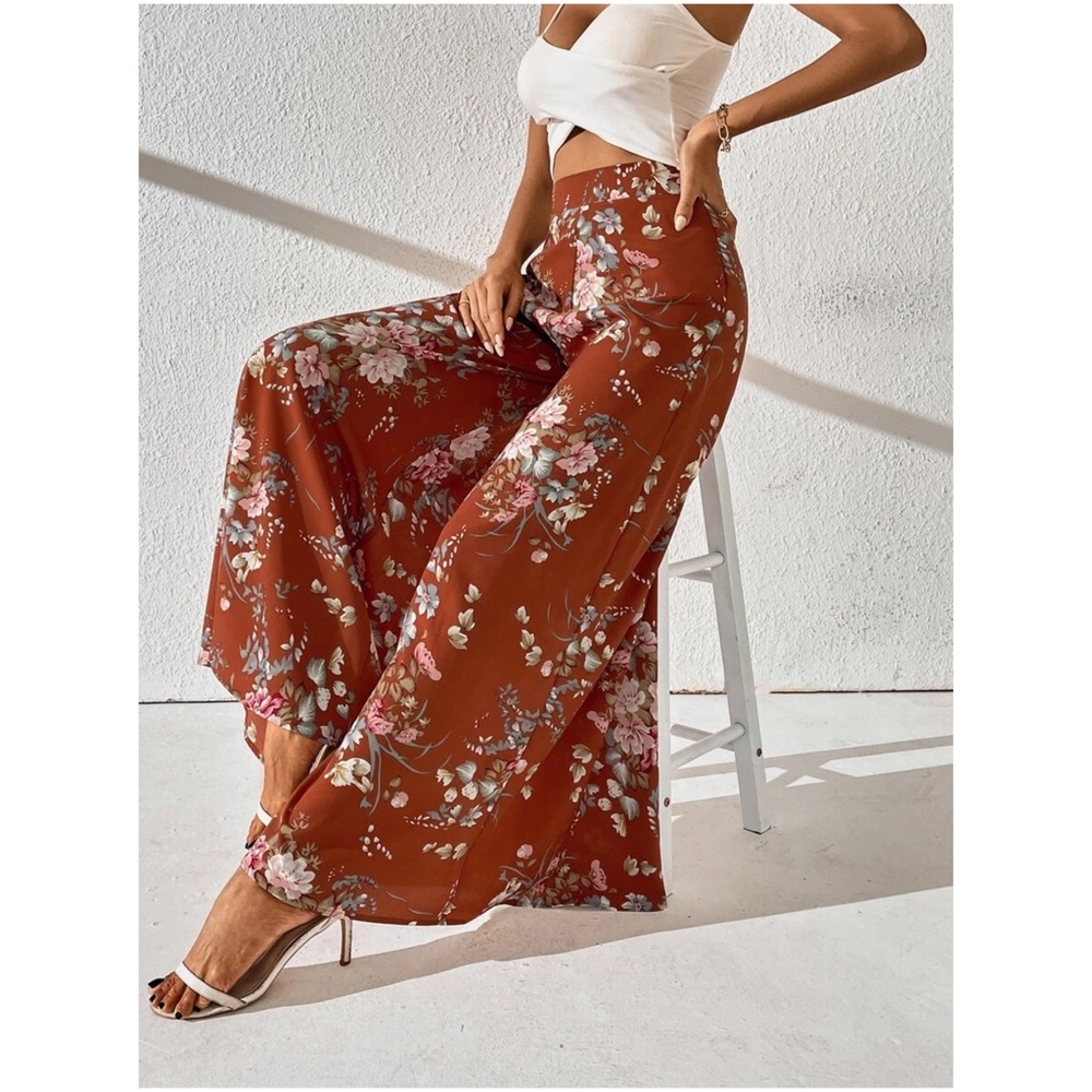Boho Plus Wide Leg Palazzo Pants - Picture 4 of 10
